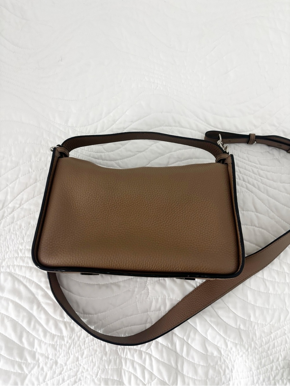 The Horse Clementine Taupe Pebbled Leather Shoulder Bag - Picture 7 of 12